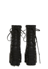 Woodland Lucid Dream Corset Boots - Black