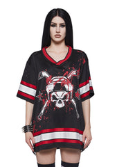 Horror Hockey Jersey Oversized Tee