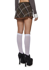 Sable Plaid Mini Skirt
