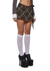Sable Plaid Mini Skirt