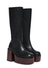 Vintage Soul Knee High Boots - Black