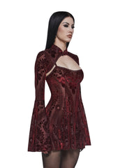 Druid’s Sister Mini Dress And Shrug Set - Wine