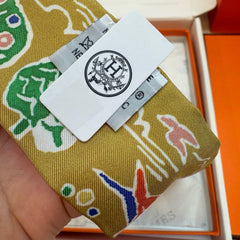 HM Twilly Mini Scarf 86CM Mustard Yellow Mulberry Silk 967443