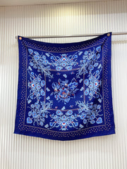 GG Scarf 90x90cm Blue Colorful Silk Twill 209919