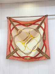 GG Jacquard Carré Scarf 90x90cm Beige Colorful Silk Twill 223483