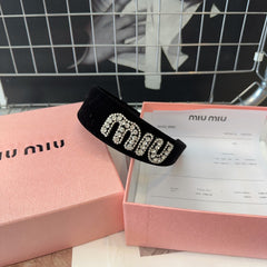 VELVET HEADBAND BLACK WITH RHINESTONES LOGO 432854