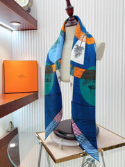 Jeu Des Omnibus Remix Scarf 90 CM In Colorful Silk Twill 211109