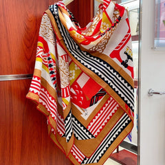 Fantaisie d'Etriers Shawl 135 CM In Colorful Cashmere And Silk 276555