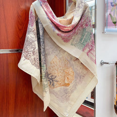 Le Jardin De Leila Au Bloc Shawl 135 CM In Colorful Cashmere And Silk 316263