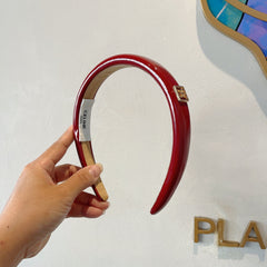 CHERRY RED PATENT LAMBSKIN HAIRBAND 425495