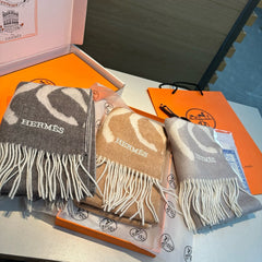 Scarf 180 CM Beige Mix White Wool