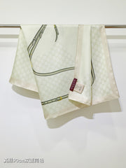 GG Jacquard Carré Scarf 90x90 Ivory Colorful Twill Silk 212074