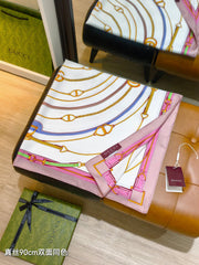 GG Belt Print Cashmere Ivory / Pink Silk 145789