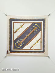 GG Double-Sided 90x90cm White Colorful Twill Silk 194453