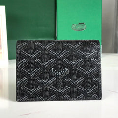 Goyard Malesherbes Card Wallet 10cm Black Red Canvas & Calfskin
