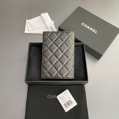 CC Passport Holder Black Sheepskin Sliver Steel 193339
