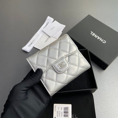 CC 82288 Classic Flap Wallet Sliver Sheepskin Polished Silver 229886