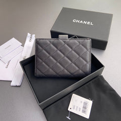 CC 96066 Compact Wallet Black Caviar Sliver Steel 234611