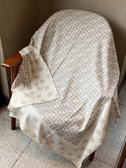 Fendi Scarf 140*140cm Grey Cashmere Silk 286294