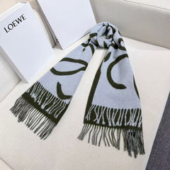 Loewe Scarf 180CM Green Light Blue Cashmere 150368