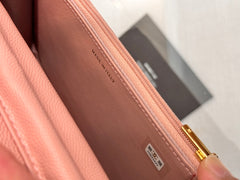 WOC 19CM LIGHT PINK CAVIAR GOLD HARDWARE