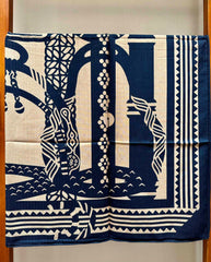 Fantaisie d'Etriers Scarf 140 CM Navy Blue Silk