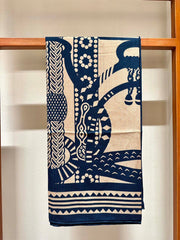 Fantaisie d'Etriers Scarf 140 CM Navy Blue Silk