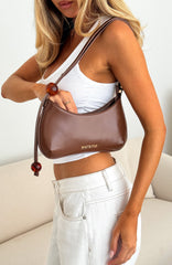 Lotus Shoulder Bag Chocolate PU