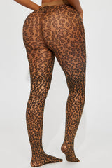 Untamed Leopard Sheer Tights - Nude/combo