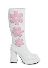 Groovy Shindig Platform Boots - White