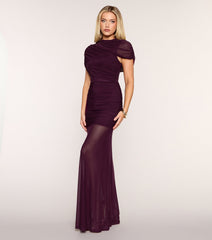 Solenne Mock Neck Mesh Mermaid Formal Dress