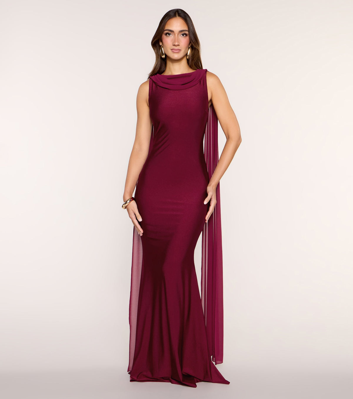 Zinnia Chiffon Sash Mermaid Formal Dress