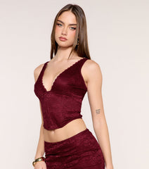 Flirt First Lace V-Neck Bustier Top