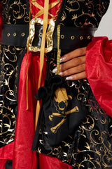 Sassy Pirate Overseas 5 Piece Costume Set - Black/Red