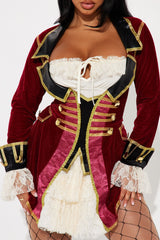 Captain Sexy Pirate 1 Piece Dress Costume - Red/combo