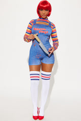 Wanna Play Bloody Evil Doll 5 Piece Costume Set - Multi Color