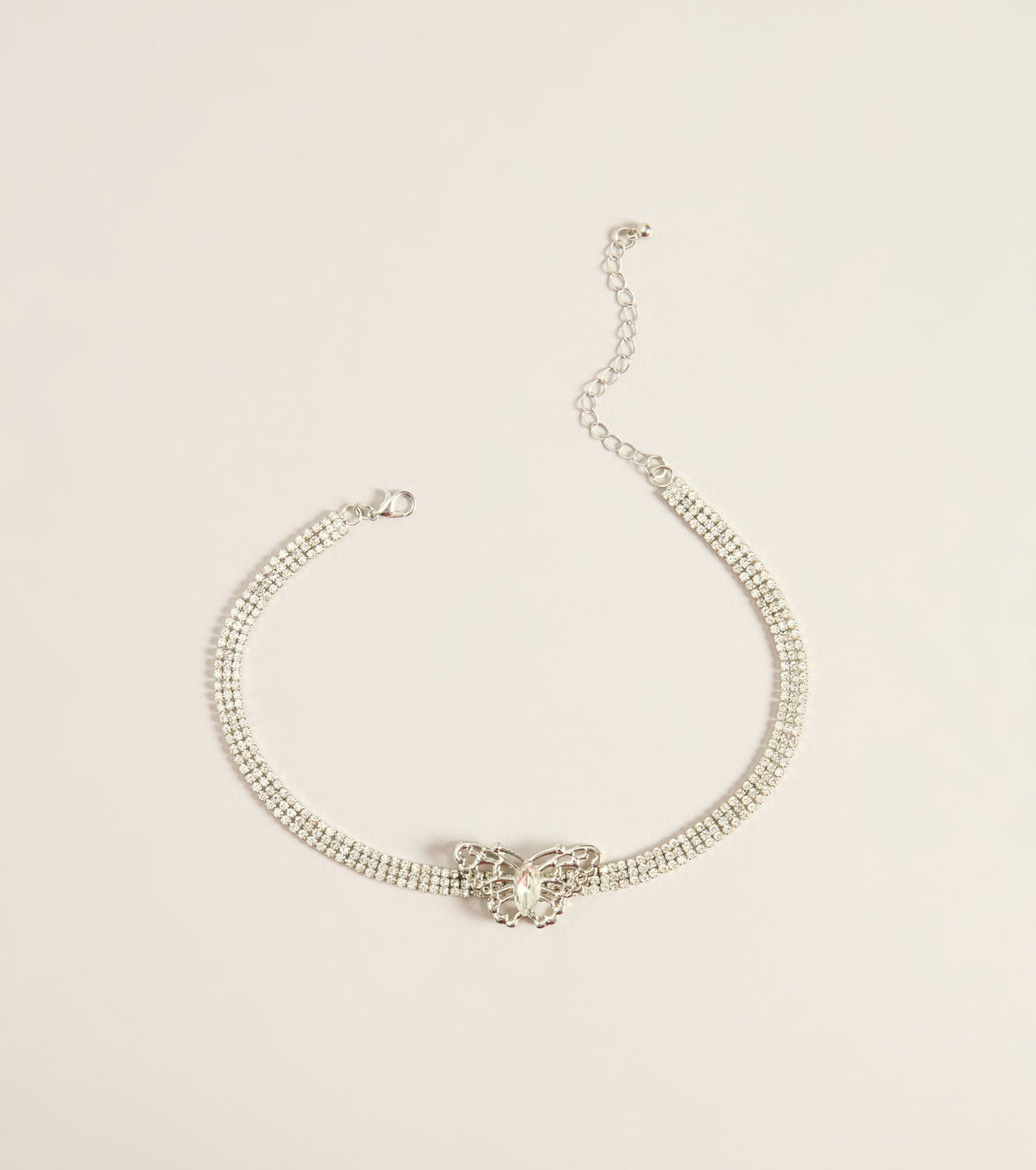 Butterfly Sparkle Rhinestone Choker Necklace