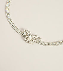 Butterfly Sparkle Rhinestone Choker Necklace