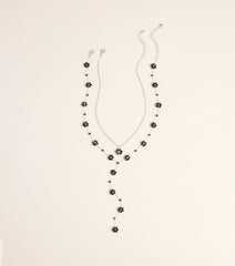 Petal Drop Floral Lariat Necklace Set