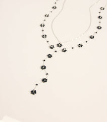 Petal Drop Floral Lariat Necklace Set