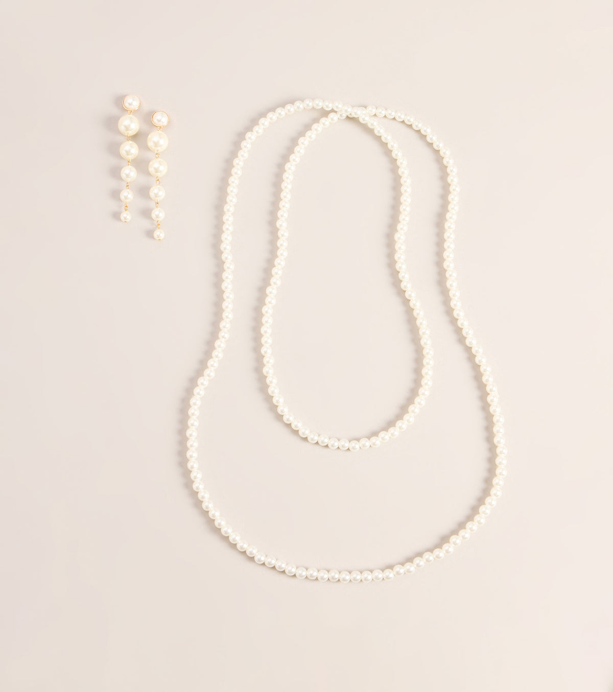 Double Take Pearl Necklace And Earring Set