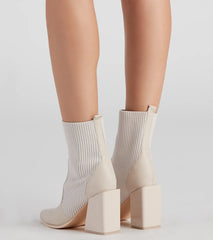 Walking Knit Style Block Booties