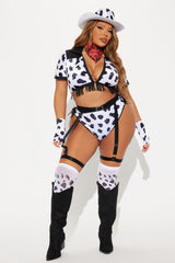 Wild Cowgirl 7 Piece Costume Set - White/Black