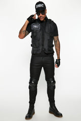 Swat Boss 4 Piece Costume Set - Black