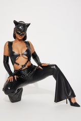 Fighting Feline Jumpsuit 4 Piece Costume Set - Black