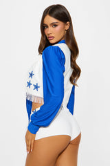 Head Cheerleader 4 Piece Costume Set - Blue/combo