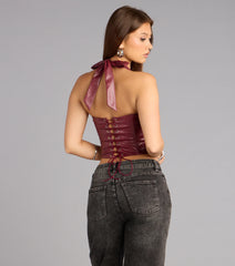 Undeniable Flair Halter Corset Top