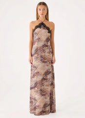 Zamarita Halter Maxi Dress - Golden Tiger
