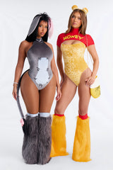 Pout And Play 3 Piece Costume Set - Grey