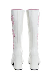 Groovy Shindig Platform Boots - White